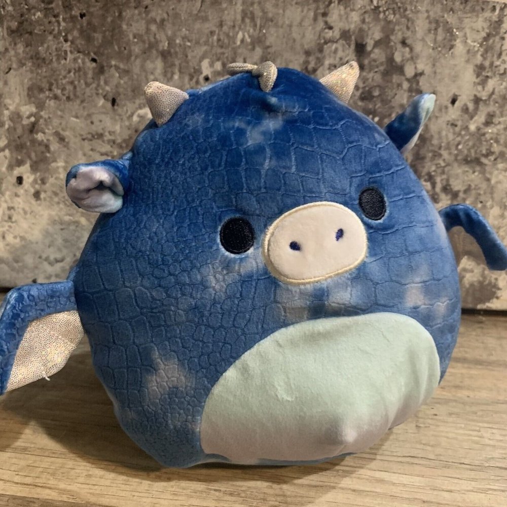 Squishmallow 8" Mitchie Dragon Soft Blue Green Prehistoric Plush